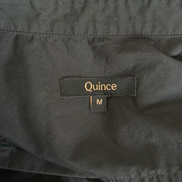 Quince 100% Organic Cotton Poplin Drop Waist Shirt Dress M Black Capsule Minimal - Picture 12 of 15